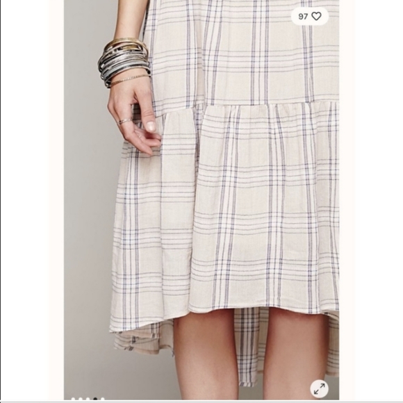 Free People Come as You Are Plaid Midi Dress L - Picture 3 of 17